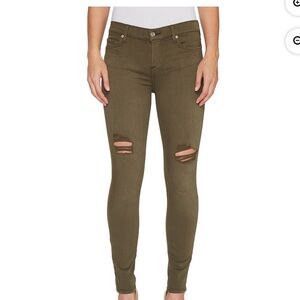 🌺🌻7 FAM Womens Distressed Ripped Slim Olive Jeans